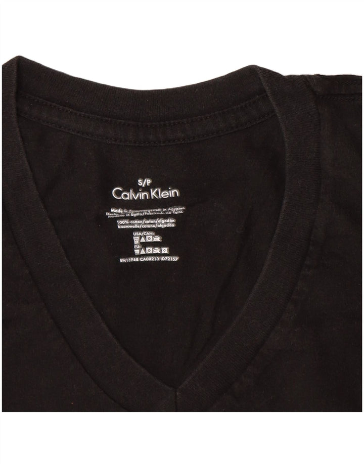 CALVIN KLEIN Herren T-Shirt Top Small Schwarz Baumwolle