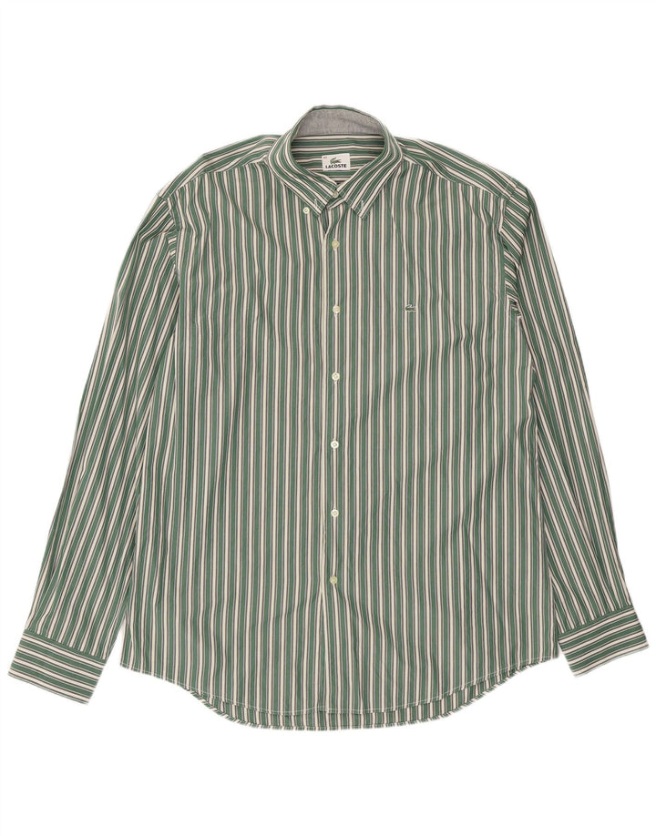 Lacoste Herrenhemd, Größe 42, groß, grün gestreift