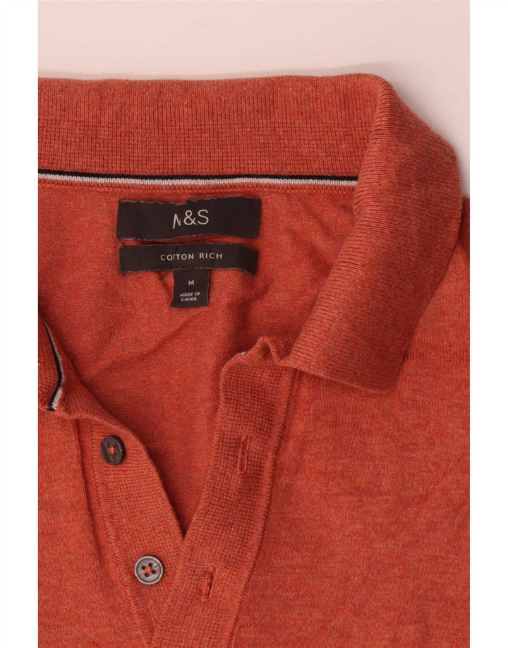 Marks & Spencer Herren Kurzarm-Polo-Pullover in Mittelorange