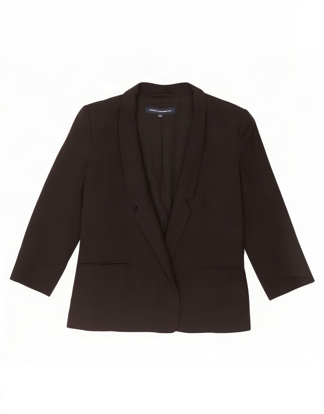 French Connection Damen-Blazerjacke mit 3/4-Ärmeln, UK 12, Mittelschwarz