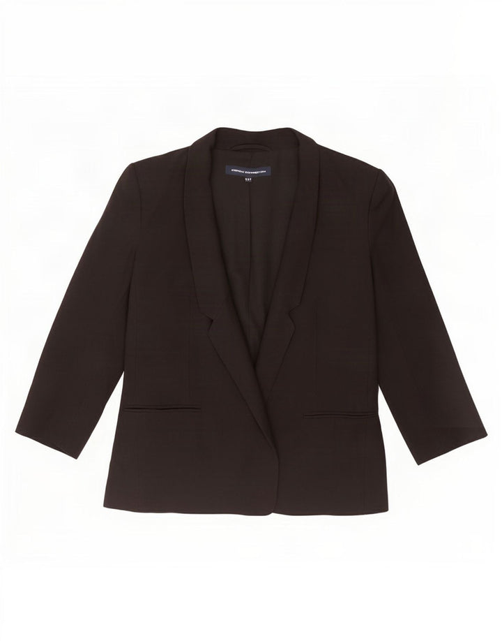 French Connection Damen-Blazerjacke mit 3/4-Ärmeln, UK 12, Mittelschwarz