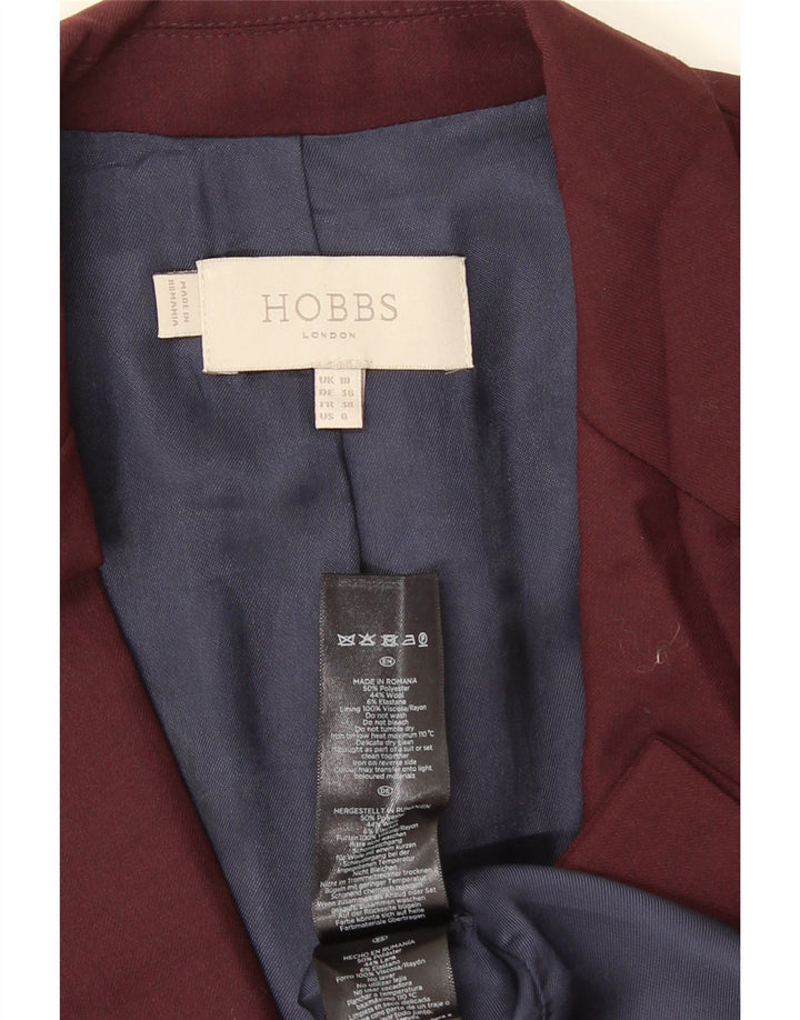 Hobbs Damen-Blazerjacke mit 1 Knopf, UK 10, Größe S, Burgunderrot, Polyester