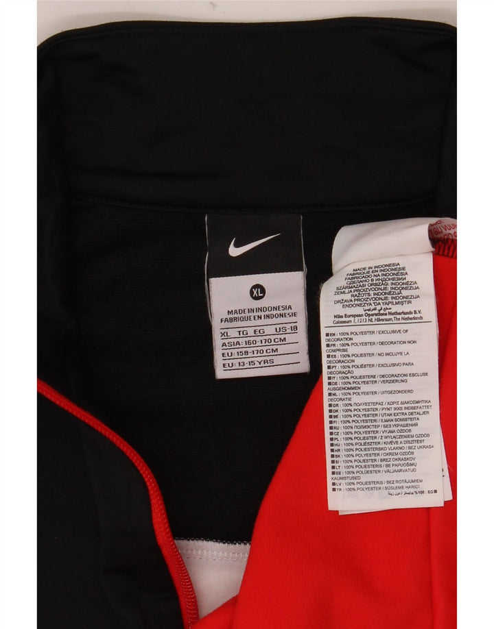 NIKE Jungen-Trainingsanzug-Top-Jacke, 13–14 Jahre, XL, rotes Farbblock-Polyester