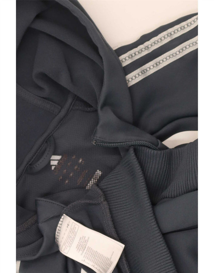 Adidas Herren Climalite Zip Hoodie Pullover Großes graues Colourblock-Polyester