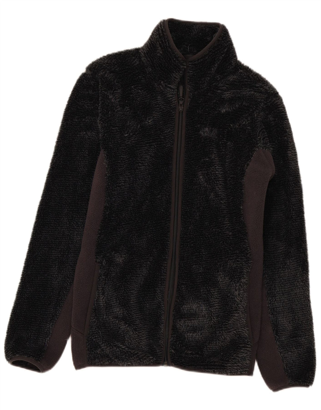 Jack Wolfskin Damen Fleecejacke UK 14 Mittelgraues Colourblock-Polyester