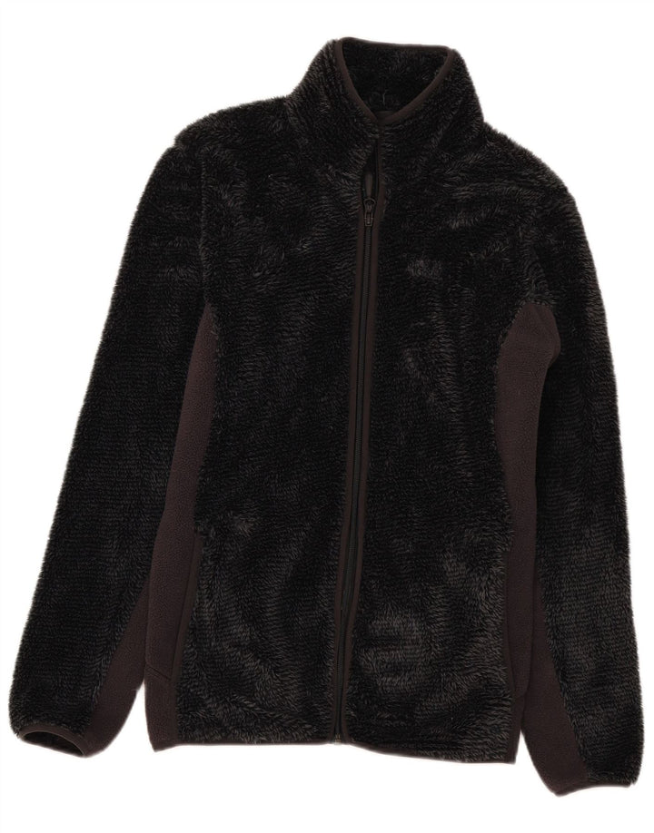 Jack Wolfskin Damen Fleecejacke UK 14 Mittelgraues Colourblock-Polyester