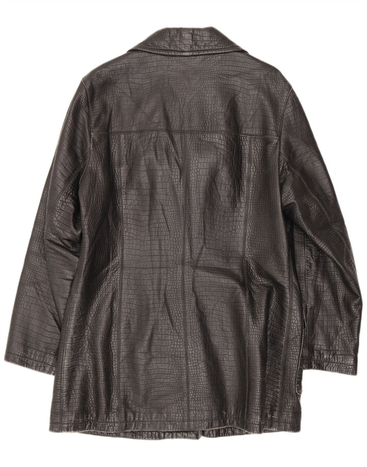 Conbipel Damen Ledermantel UK 12 Medium Black Animal Print Classic