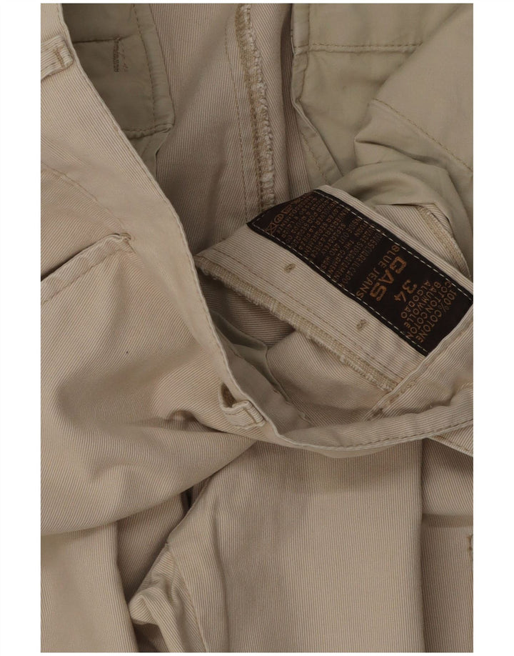 Gas Gerade Herren-Cargohose W34 L32 Beige Baumwolle