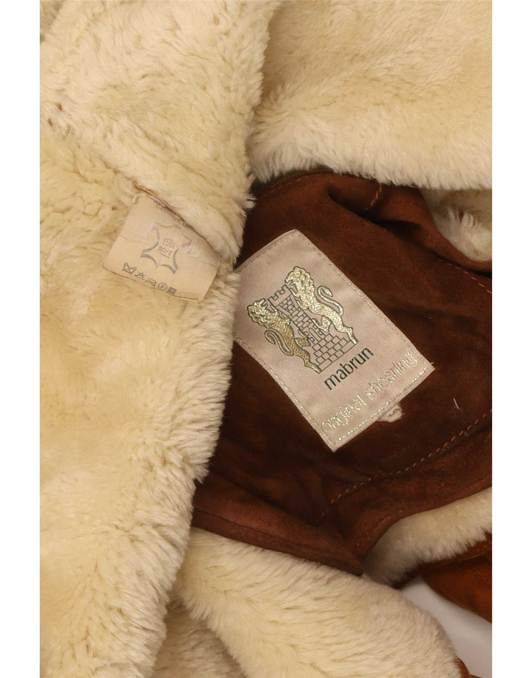 Mabrun Herren Shearling-Mantel UK 40 Large Beige Shearling