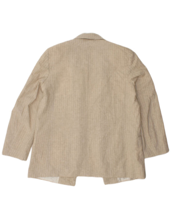 Offene Blazer-Jacke für Damen von Zara, UK 16, groß, beige gestreift