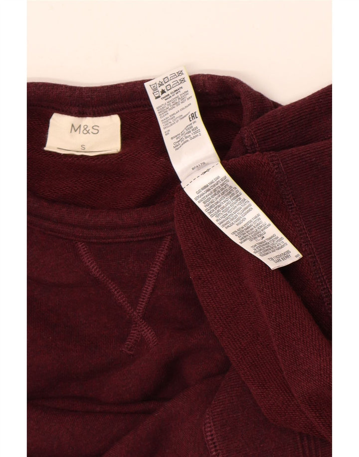 Marks & Spencer Herren-Sweatshirt, Pullover, Größe S, Burgunderrot, Baumwolle