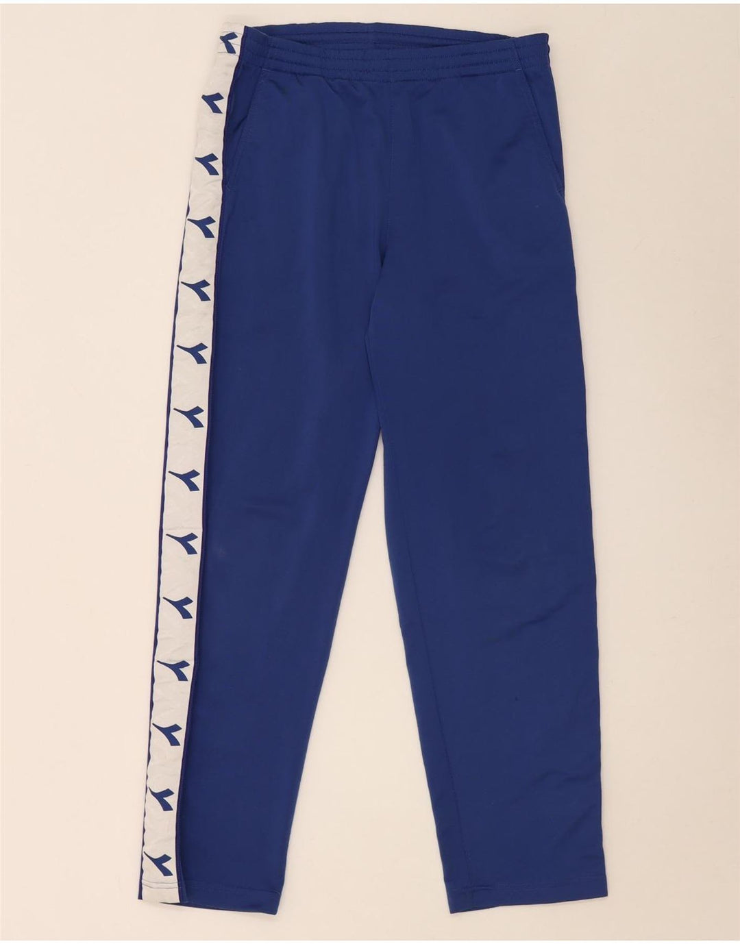 Diadora Herren-Trainingshose mit Grafik, mittelblaues Farbblock-Polyester