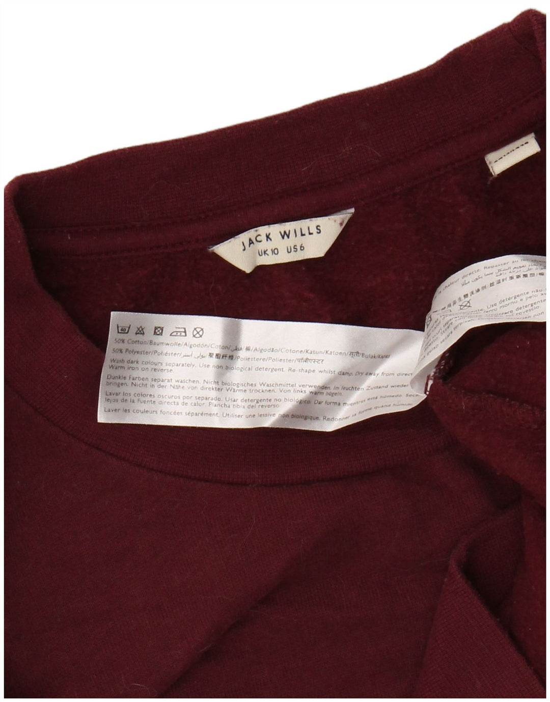 JACK WILLS Damen-Sweatshirt in Übergröße, Gr. 10, Größe S, Kastanienbraun, Baumwolle