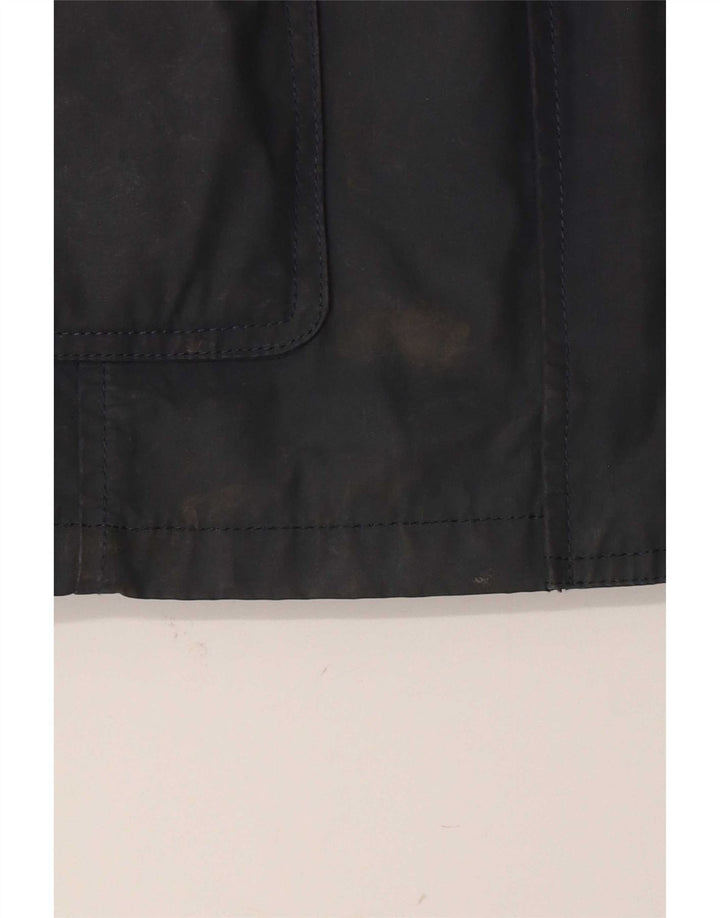 Fat Face Damen-Jacke aus gewachster Baumwolle mit Kapuze, UK 12, Mittelmarineblau, Polyester