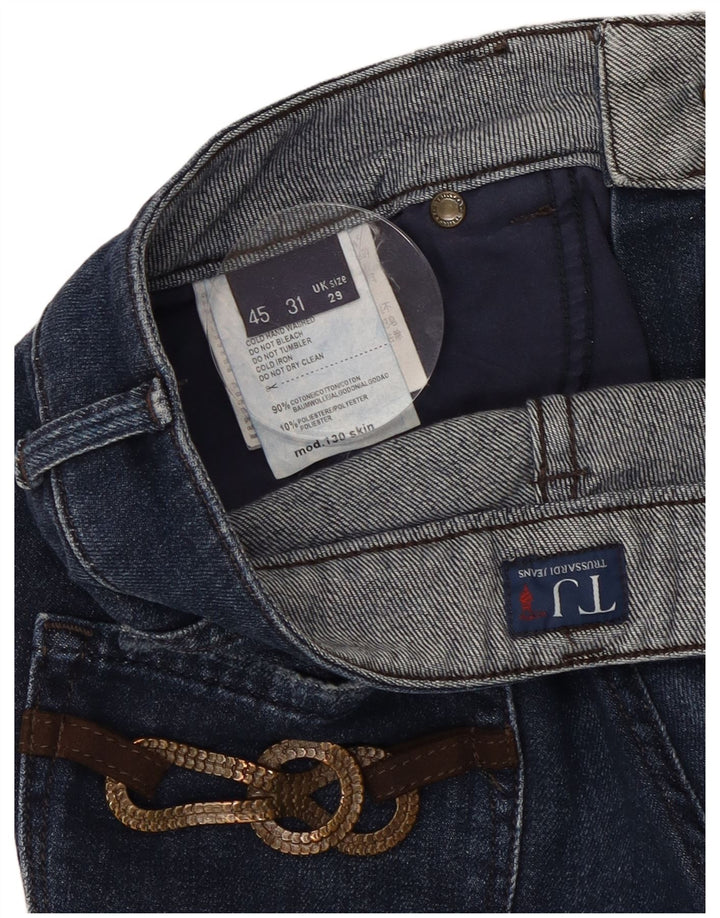 TRUSSARDI Damen Slim Jeans W29 L30 Marineblaue Baumwolle