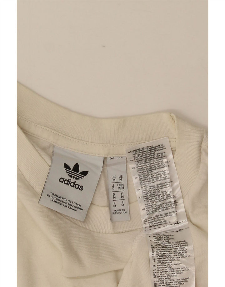 ADIDAS Herren Grafik-T-Shirt-Oberteil aus mittelweißer Baumwolle