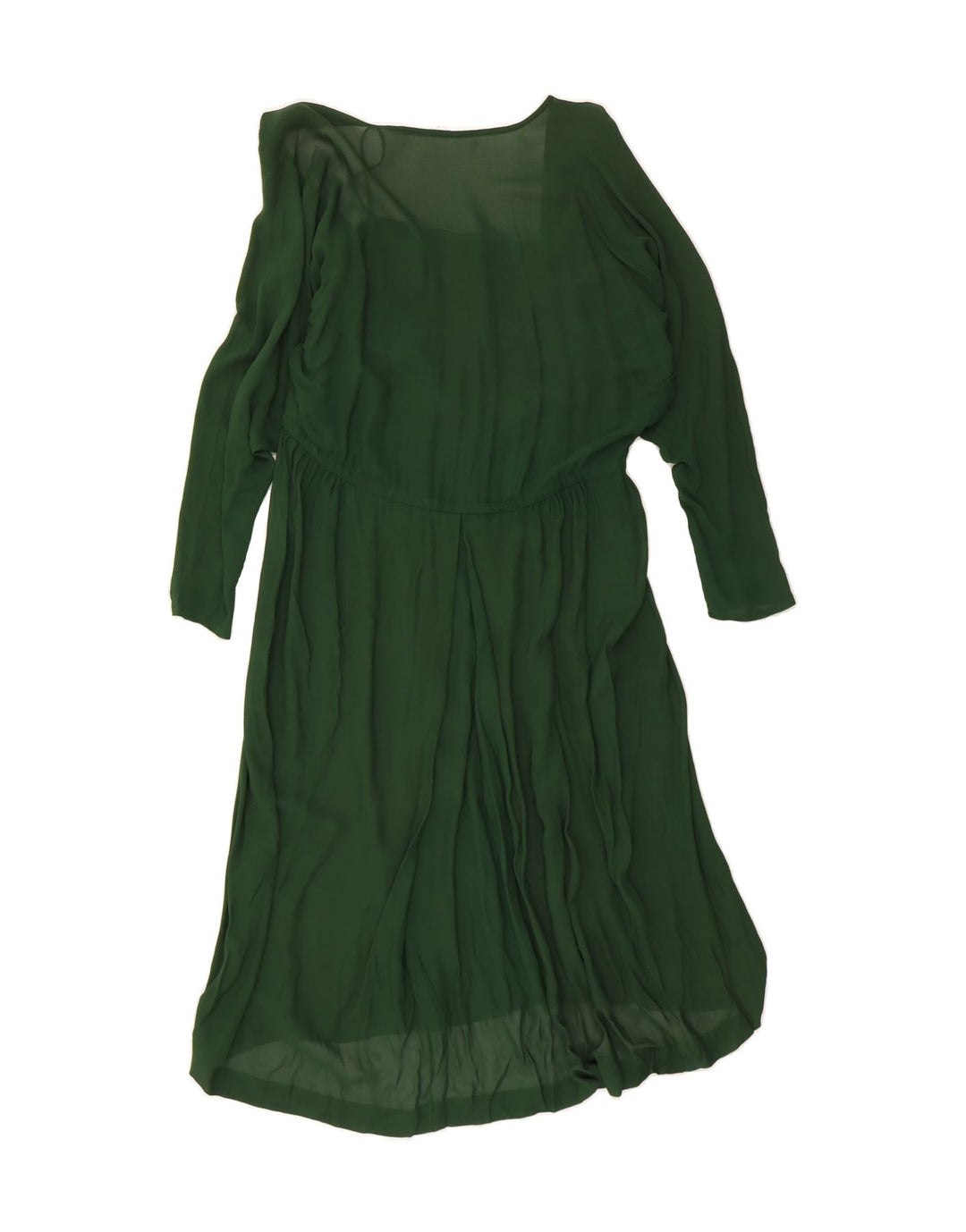 VINTAGE Womens Long Sleeve Maxi Dress UK 12 Medium Green Vintage Vintage and Second-Hand Vintage from Messina Hembry 