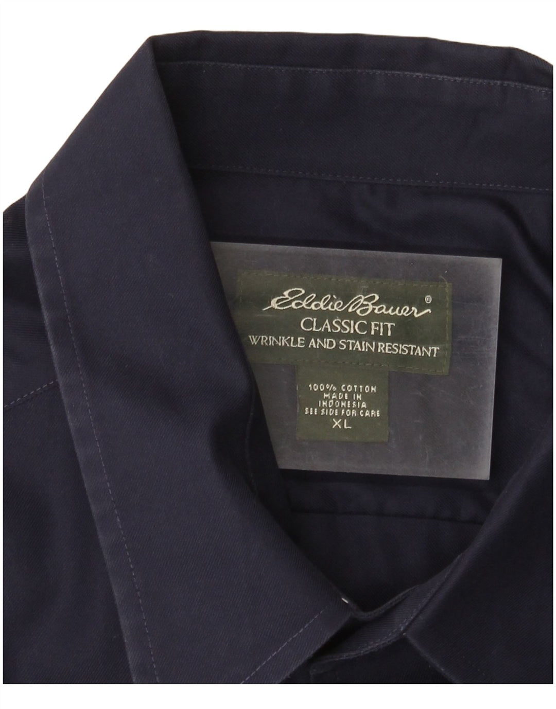 EDDIE BAUER Herren-Hemd mit klassischer Passform, XL, Marineblau, Baumwolle