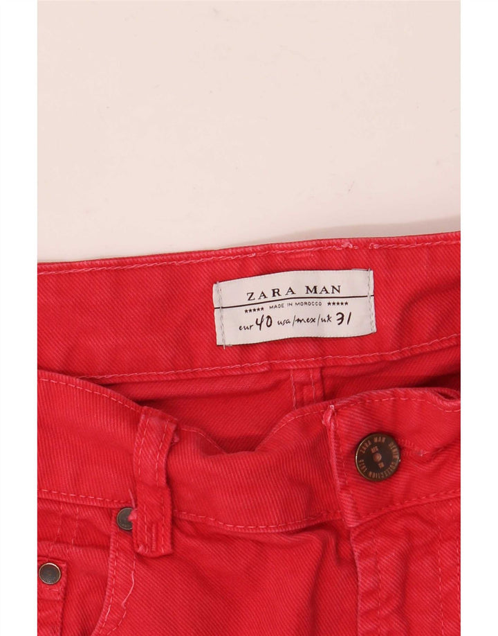 Zara Herren Jeansshorts EU 40 Medium W31 Rot