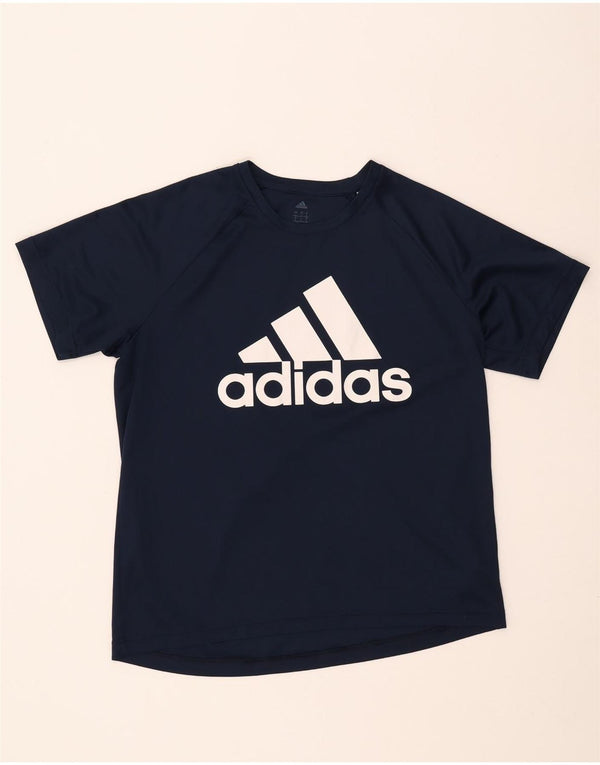 Adidas Herren Climalite Graphic T-Shirt Top Large Marineblau Polyester