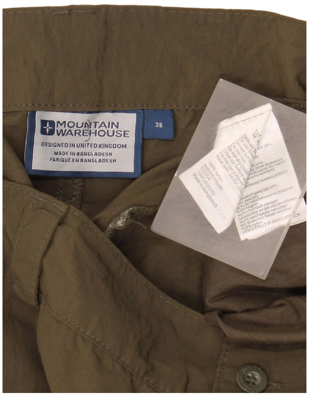MOUNTAIN WAREHOUSE Herren Gerade Cargo-Hosen W38 L32 Khaki Nylon