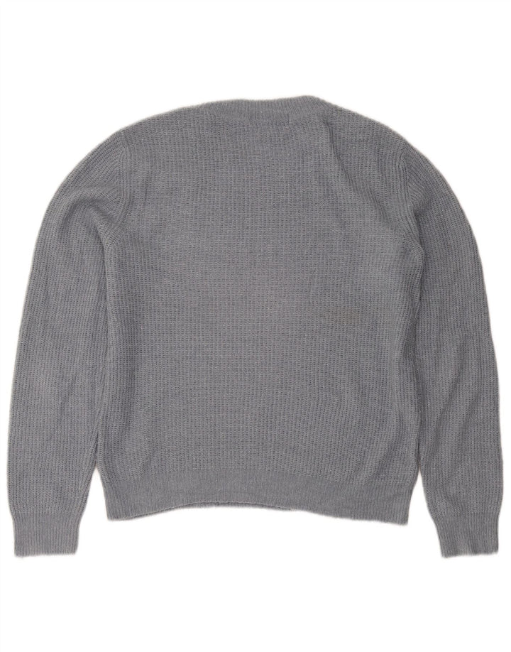 Marks & Spencer Damen-Pullover mit Rundhalsausschnitt, UK 12, Mittelgrau, Acryl