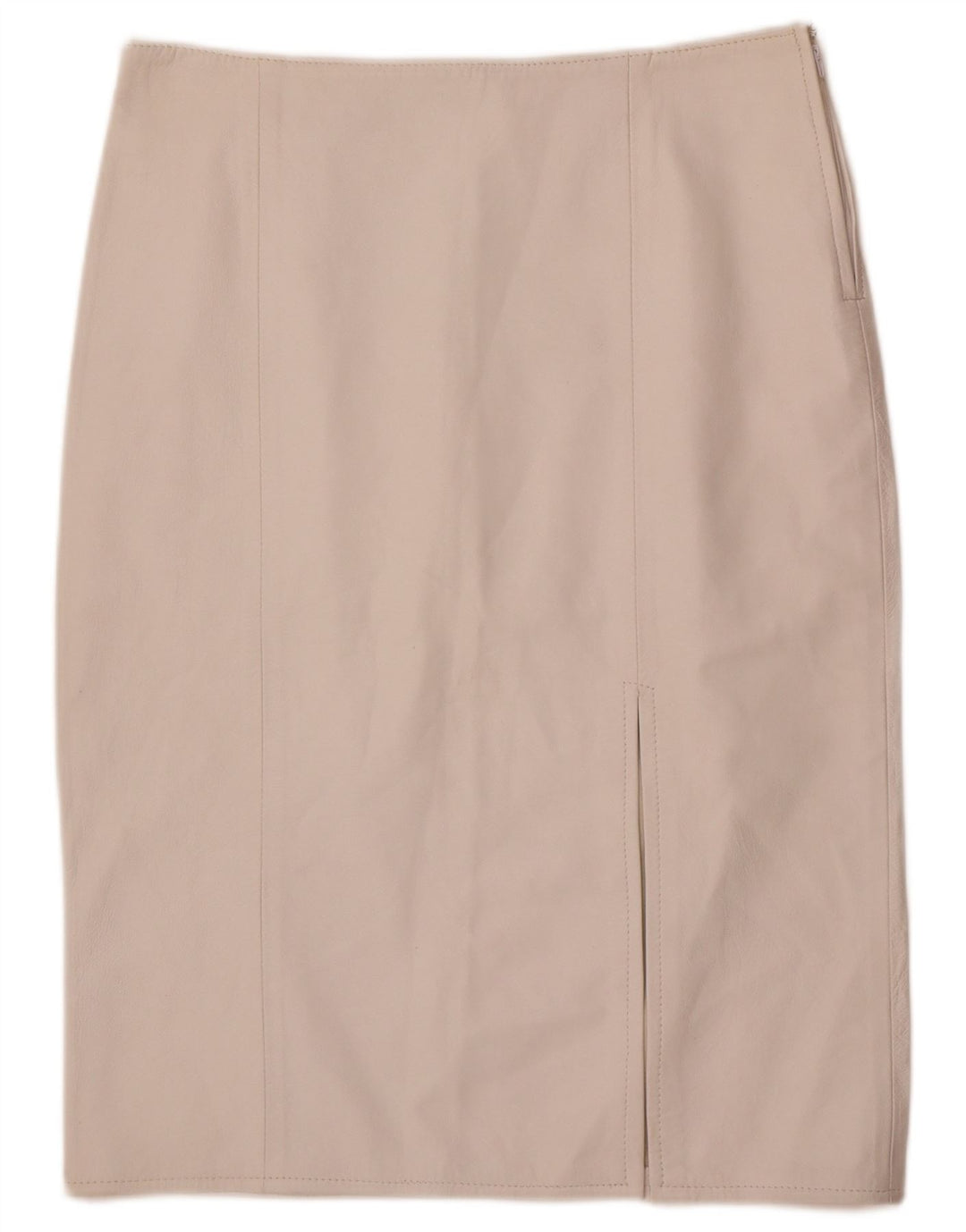 Vintage Damen Lederrock IT 48 XL W32 Weiß