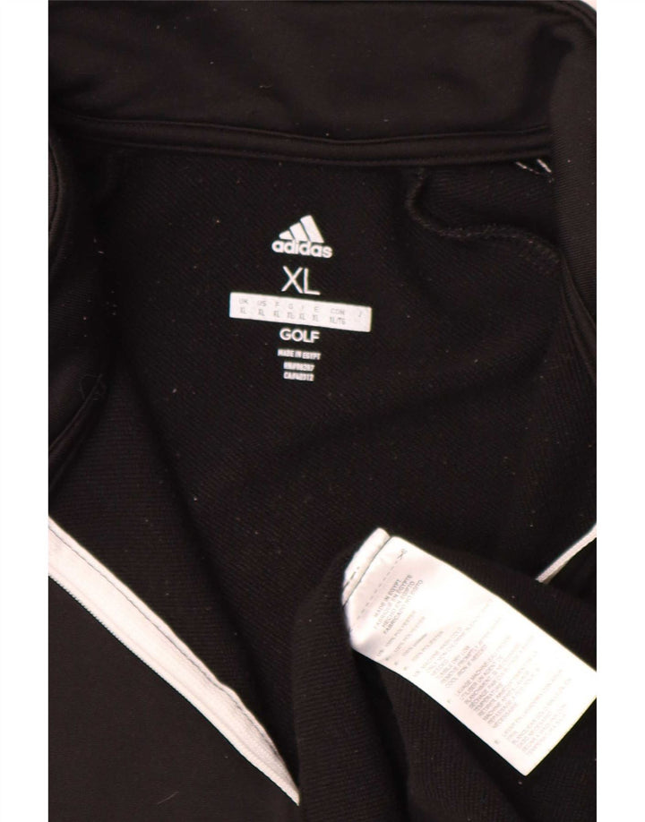 Adidas Herren-Pullover-Trainingsanzug mit Reißverschluss, XL, schwarzes Polyester