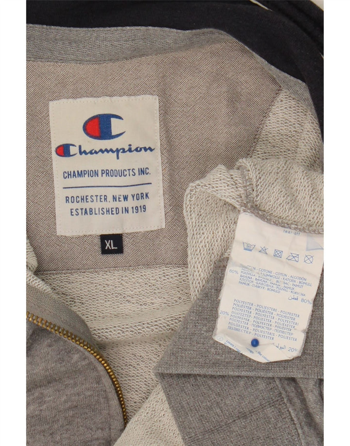 CHAMPION Herren-Trainingsanzugoberteil, XL, grau gefleckte Baumwolle
