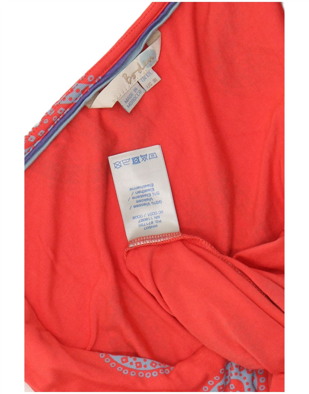 BODEN Langes ärmelloses A-Linien-Kleid für Damen, UK 12, Mittelrot, Paisley-Viskose