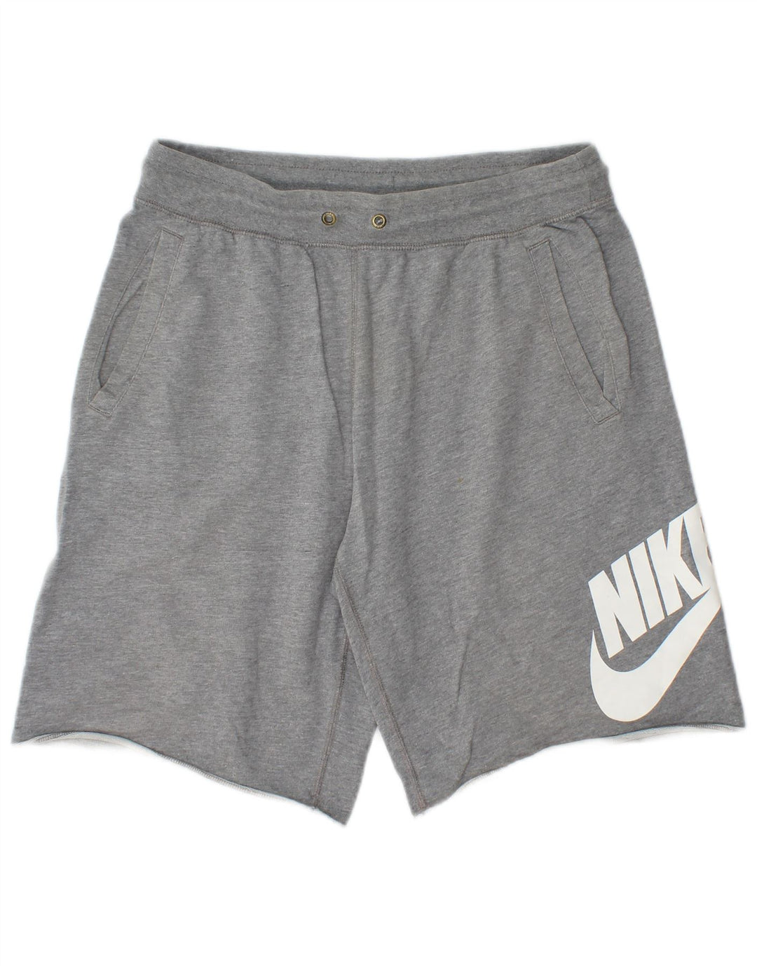 Nike Herren-Sportshorts mit Grafik, mittelgraue Baumwolle