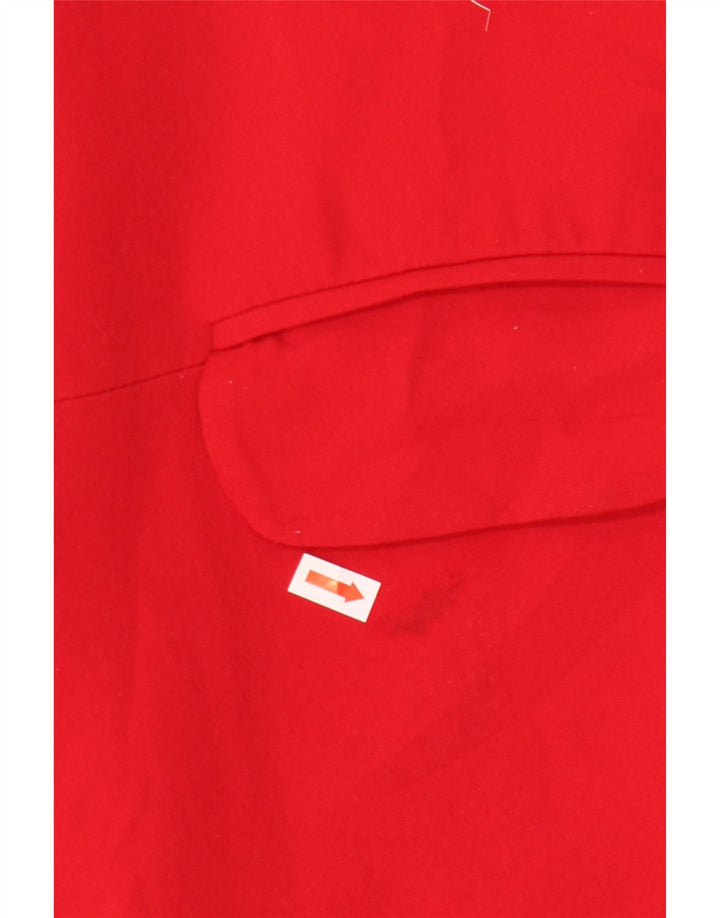 Zara Womens Open Overcoat UK 6 XS Rote Baumwolle