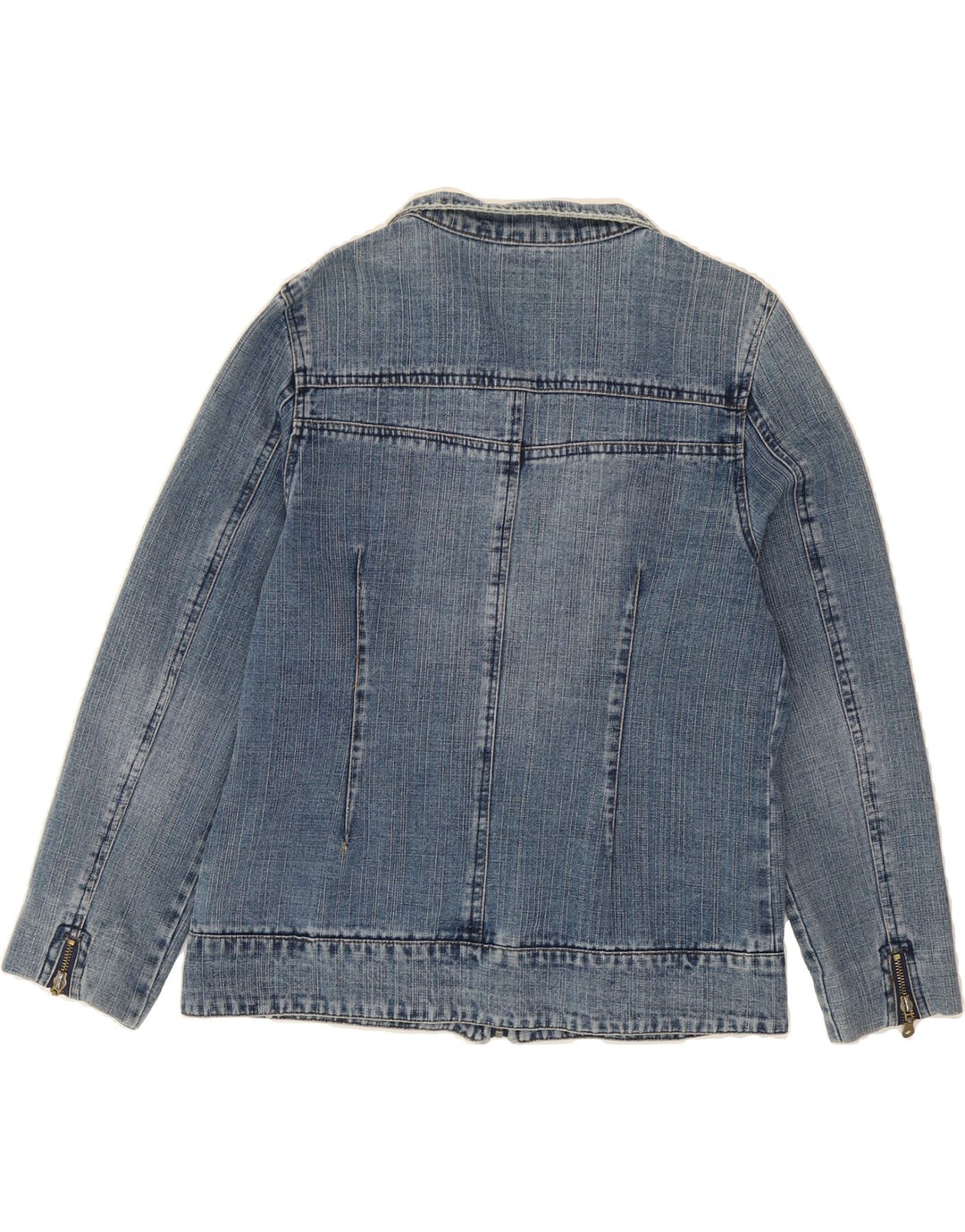 VINTAGE Womens Denim Jacket UK 10 Small Blue Cotton Vintage Vintage and Second-Hand Vintage from Messina Hembry 