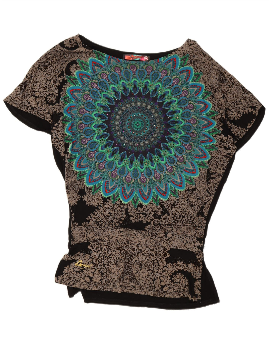 Desigual Damen Übergroßes grafisches Blusenoberteil UK 14 Medium Black Paisley
