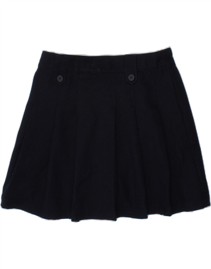 IZOD Girls Pleated Skirt 7-8 Years W26 Navy Blue Polyester Vintage Izod and Second-Hand Izod from Messina Hembry 