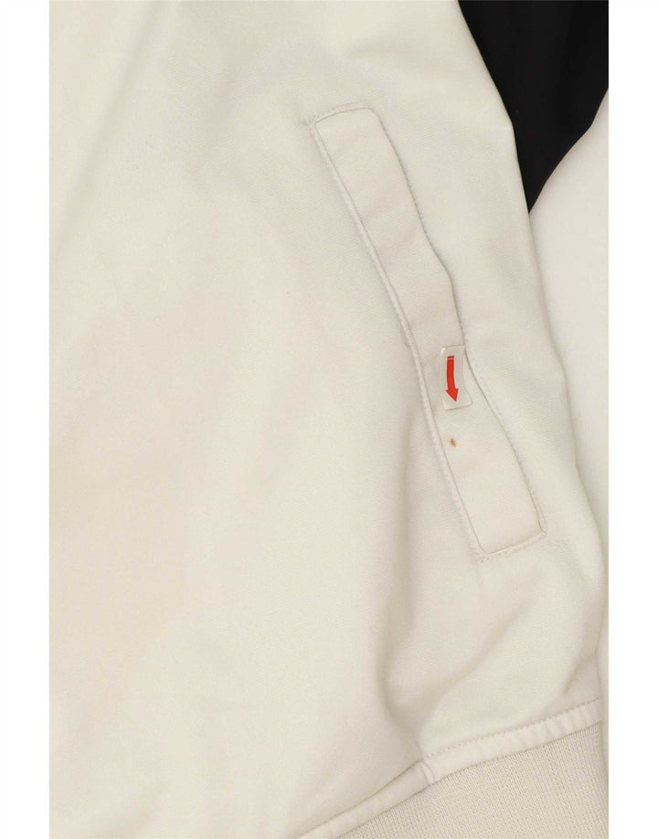Kappa Herren-Trainingsanzug-Top-Jacke XL, weißes Farbblock-Polyester