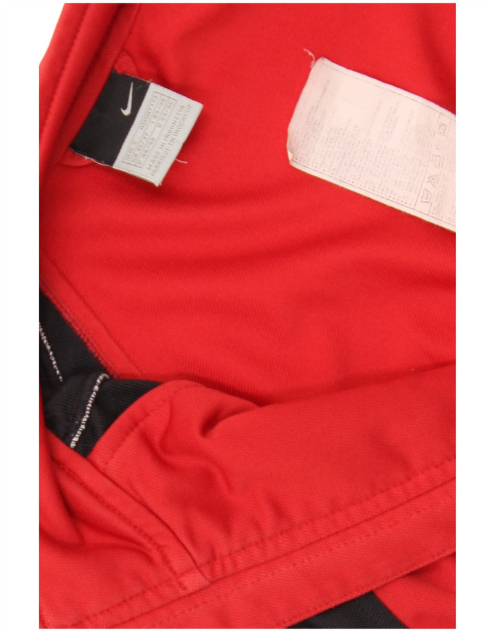 Nike Herren-Trainingsanzugoberteil, UK-Größe 35/37, klein, rotes Farbblock-Polyester