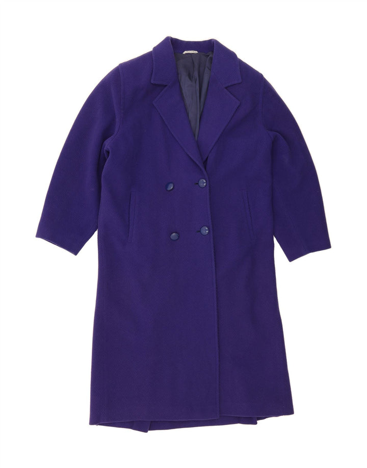 MARZOTTO Womens Double Breasted Coat UK 16 Large Purple Wool Vintage Marzotto and Second-Hand Marzotto from Messina Hembry 