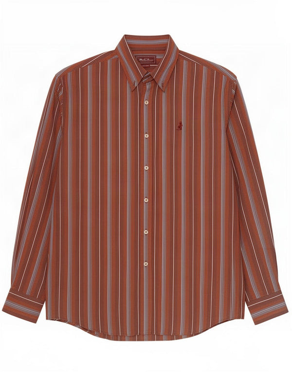 Marlboro Classics Herrenhemd 2XL braun gestreift aus Baumwolle