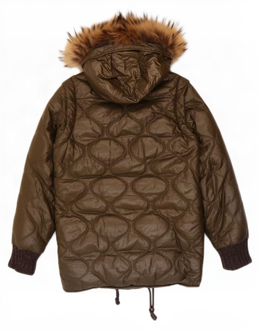 Gepolsterter Mantel mit Kapuze für Damen von Iceberg, US 8 Medium Khaki, Polyamid