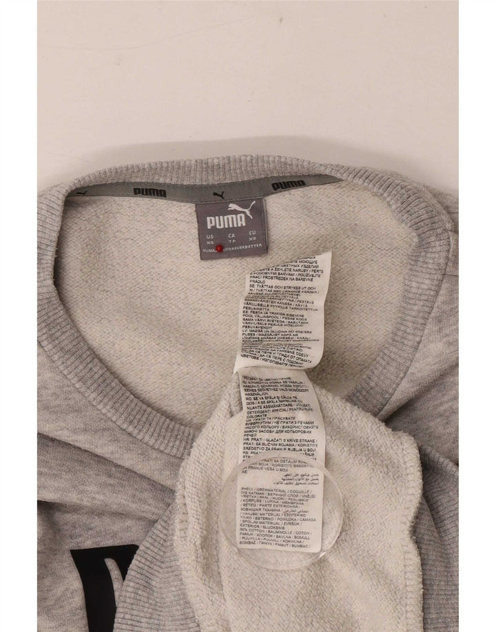 Puma Herren Grafik-Sweatshirt-Pullover XS Grau gefleckte Baumwolle