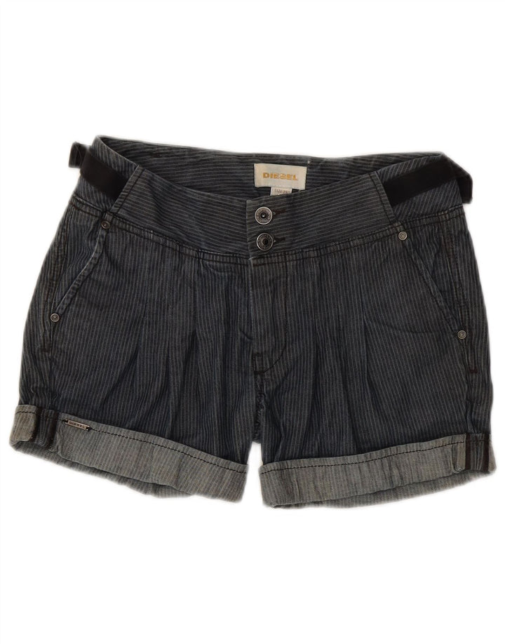 Diesel Damen Hotpants W26 Kleine blau gestreifte Baumwolle