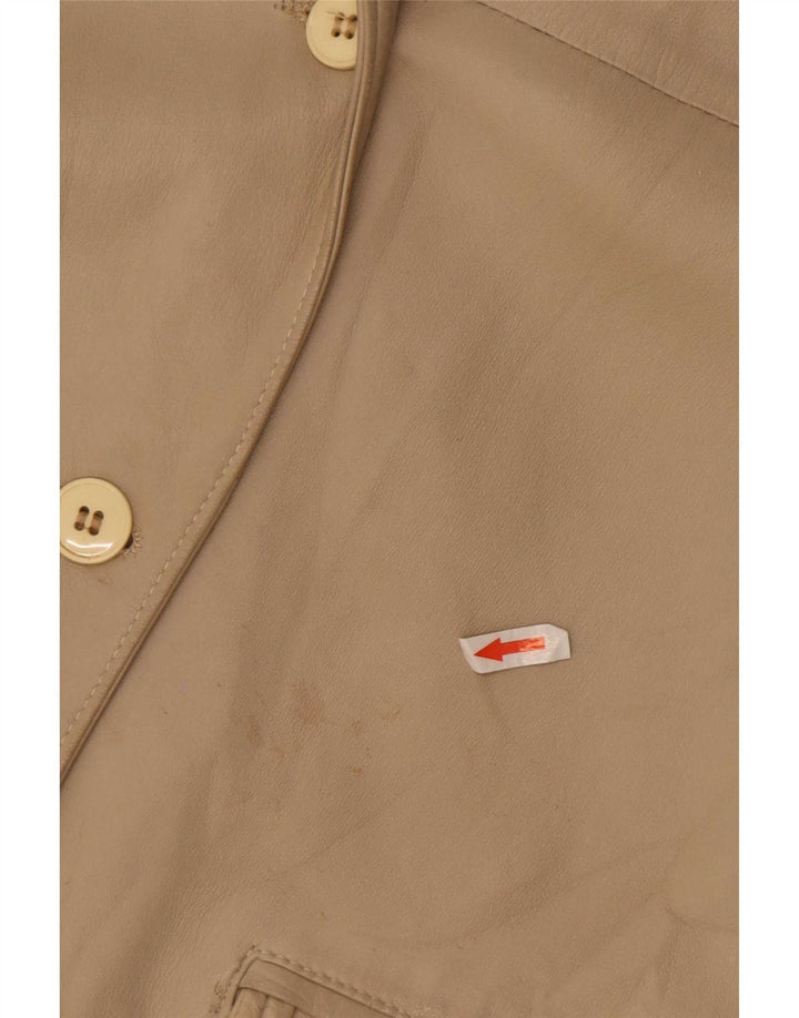 Equipe Damen Loose Fit Lederjacke IT 42 Mittelbeige