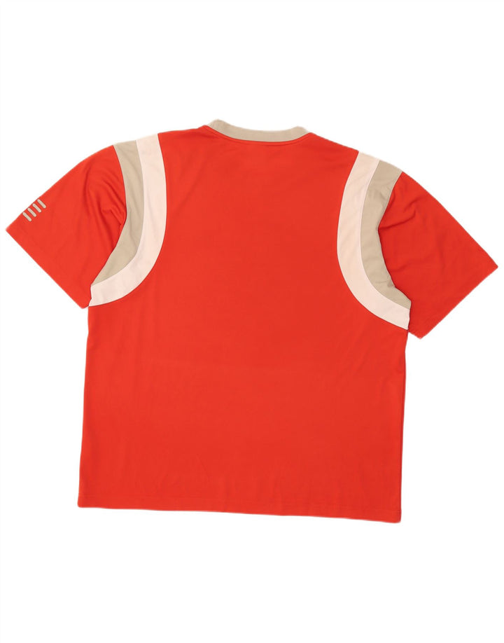 Fila Herren T-Shirt Top IT 52/54 Großes rotes Colourblock-Polyester