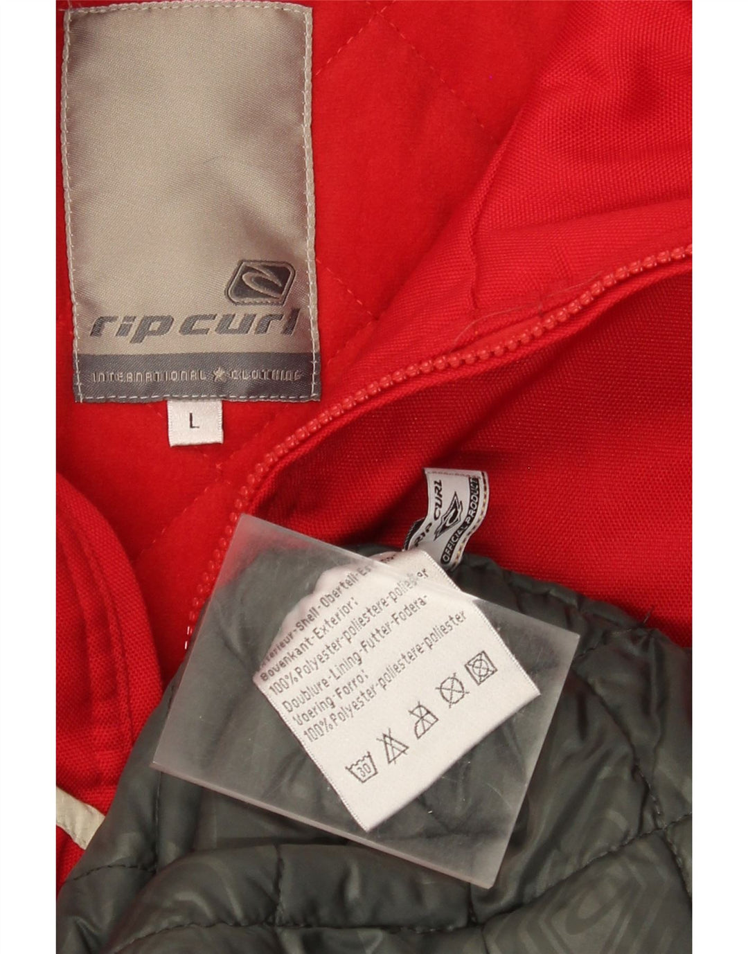 Rip Curl Herren-Windbreaker-Jacke, UK 40, großes rotes Colourblock-Polyester