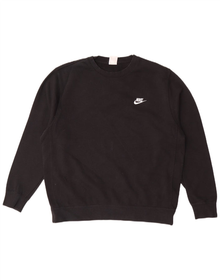 Nike Herren-Sweatshirt-Pullover, groß, schwarze Baumwolle