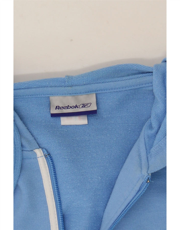 Reebok Damen Zip Hoodie Pullover UK 10 Small Blau Polyester