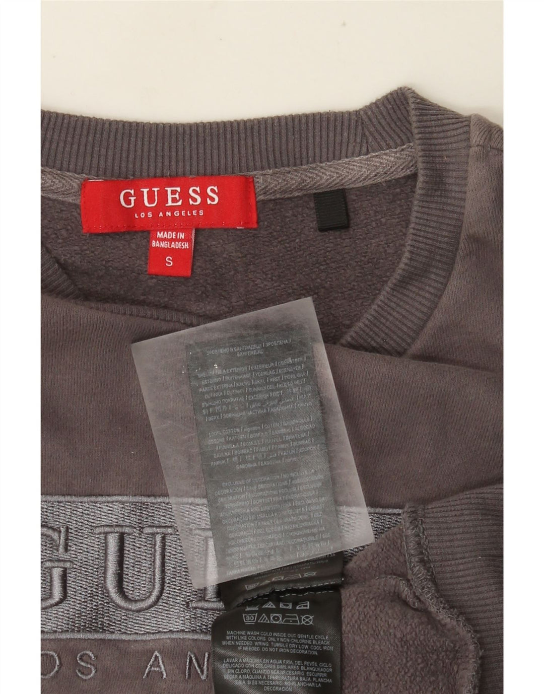 Guess Damen-Sweatshirt mit Grafik-Übergröße, Größe S, Grau, Baumwolle, UK 10