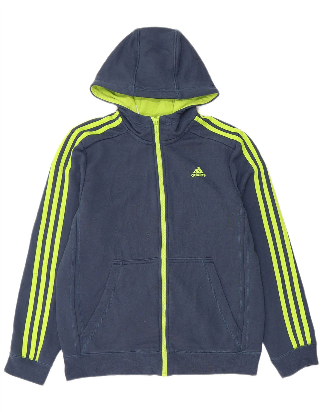 ADIDAS Jungen Climalite Zip Hoodie Pullover 13-14 Jahre Marineblau Polyester