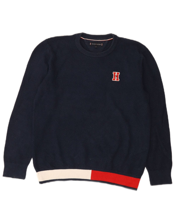Tommy Hilfiger Jungen-Pullover mit Rundhalsausschnitt, 11–12 Jahre, Marineblau